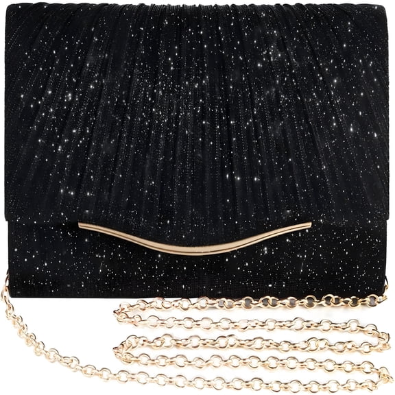 AOMRCOL Clutch Purses for Women Formal Dressy Evening Bag Handbags Crossbody Bag for Wedding Cocktail Prom Party Elegance Charm (Black)