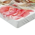 thumbnail image 2 of Ambesonne Skull Fitted Sheet, Romantic Roses Floral, Queen Size, Pink Beige Yellow, 2 of 3