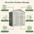 thumbnail image 2 of 6x4 FT Shed, Outdoor Resin Storage Shed with Floor, Window & Lockable Door for Backyard | Patio | Lawn | Gray, 2 of 9