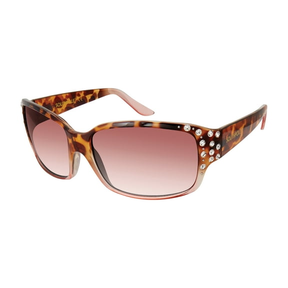 SOUTHPOLE Women's 1014SP Glitzy UV400 Protective Rectangular Sunglasses, Cool Gifts for Her, 60 mm