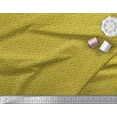 thumbnail image 3 of Soimoi Yellow Japan Crepe Satin Fabric Stencil Leaves Printed Craft Fabric by the Yard 42 Inch Wide, 3 of 3