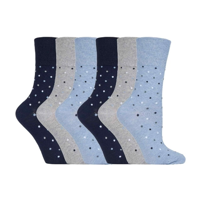 Gentle Grip - 6 Pairs Ladies Gentle Grip Non Elastic Crew Socks