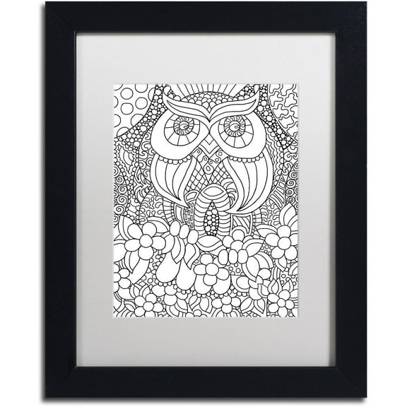 Trademark Fine Art "Mixed Coloring Book 56" Canvas Art by Kathy G. Ahrens, White Matte, Black Frame