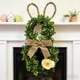 thumbnail image 6 of Easter Bunny Wreath for Front Door Artificial Rabbit Shaped Greenery Spring Wreaths with Flowers Bow Easter Door Hanging Decorations for Garden Wall Window Porch Home Decor, 6 of 6