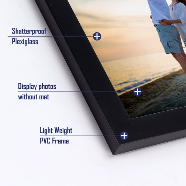 PHAREGE 18 Pack 3.5x5 Black Picture Frames, Wall Mount/Tabletop