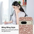 thumbnail image 2 of Compatible with Google Pixel 8a Case Glitter Shockproof, Google Pixel 8a Phone Case Bling Sparkly TPU and PC Silicone Shiny Girl Women Thin Protective Cover (Rose Gold), 2 of 7