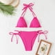 thumbnail image 4 of Traje de baño de 2 piezas para mujer, trajes de baño para mujer, bikini de tirantes de tubo de color liso para mujer, traje de baño de poliéster para mujer, 4 of 6
