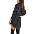 thumbnail image 5 of Women's Shirt Dress Long Sleeve Lapel Button Closure Dress Casual Blouse, 5 of 9
