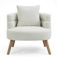thumbnail image 3 of Glamour Home Alexi Modern Beige Fabric Wing Chair with Button Tufted Back, 3 of 9