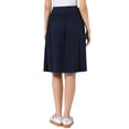 thumbnail image 3 of INSPIRE CHIC Casual Work A-Line Skirt for Women's High Waist Lightweight Tummy Control Flowy Midi Skirts XS Navy Blue, 3 of 6