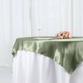 thumbnail image 2 of Efavormart 60" SATIN Square Tablecloth Overlay For Wedding Catering Party Table Top Decorations Eucalyptus Sage Green, 2 of 11