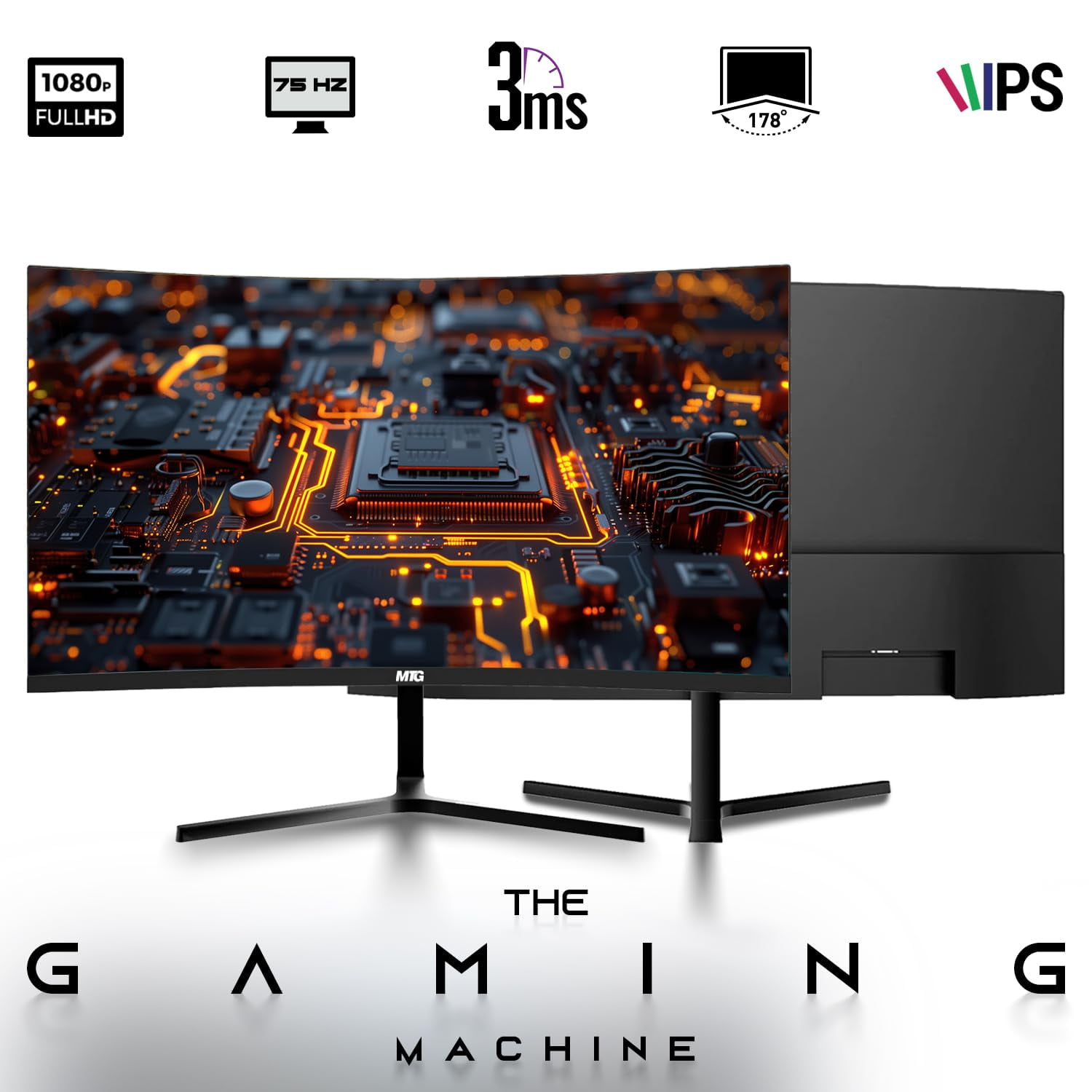Restored CyberCube Mini PC Bundle,Intel Core i5,16GB RAM,512GB SSD,27 Inch Curved Monitor,RGB Kit,Webcam,Windows 11 Pro (Refurbished)