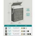thumbnail image 5 of 14.5 Gallon (55L) Wicker Laundry Hamper with Lid Laundry Basket with Handles Clothes Hamper Foldable Removable Liner Bag Gray, 5 of 5