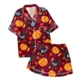 thumbnail image 3 of Womens Pajama Sets â Two Piece Pajamas for Women Set with Cropped Tops for Brunch or Home Office Wear Ladies' Thanksgiving Turkey Print Pajama Shorts Set 2024, 3 of 4