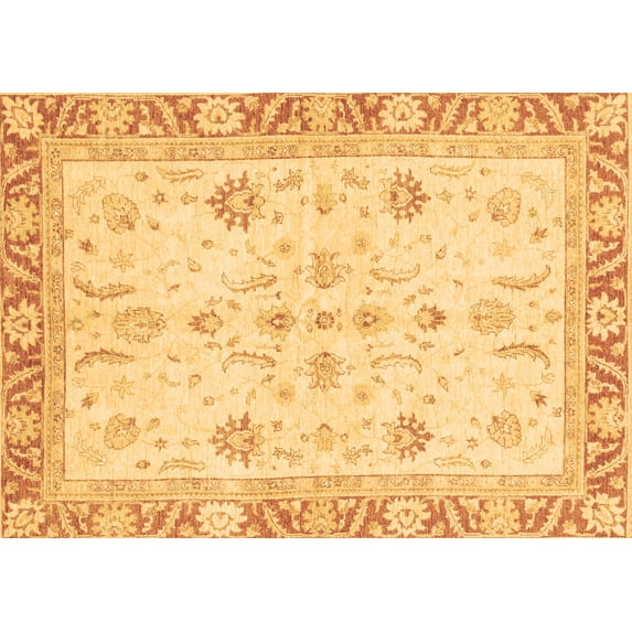 Ahgly Company Indoor Rectangle Oriental Brown Modern Area Rugs, 2' x 4'