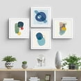 thumbnail image 3 of PixonSign Framed Wall Art Collage Print Gallery Set Multicolor Watercolor Paint Blot Abstract Shapes Illustrations Modern Chic Colorful Earth for Living Room, Bedroom, Office - 12"x12"x4 WHITE, 3 of 6