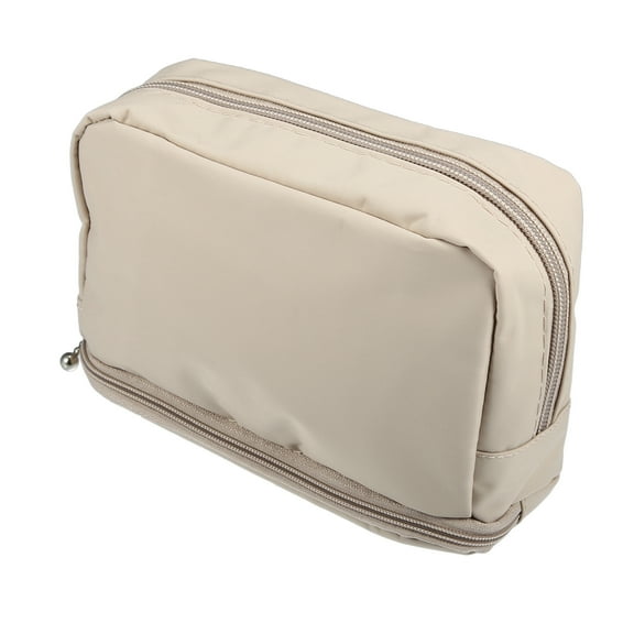 Unique Bargains Floral Makeup Bag Zipper Flower Cosmetic Pouch Beige