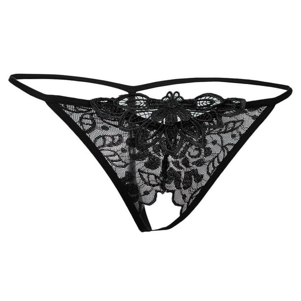 Bragas de Encaje para Mujer Ropa Interior Sin Entrepierna s Calzoncillos de Lencería Negro Soledad tanga ropa interior para mujeres