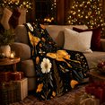 thumbnail image 3 of Enchanted Moth Poppy Garden autumn celebration, Festive autumn celebration Scene, Warm Flannel Blanket for Living Room and Family Room, Art Lovers autumn celebration Gift, Festive Home Decor, 3 of 9