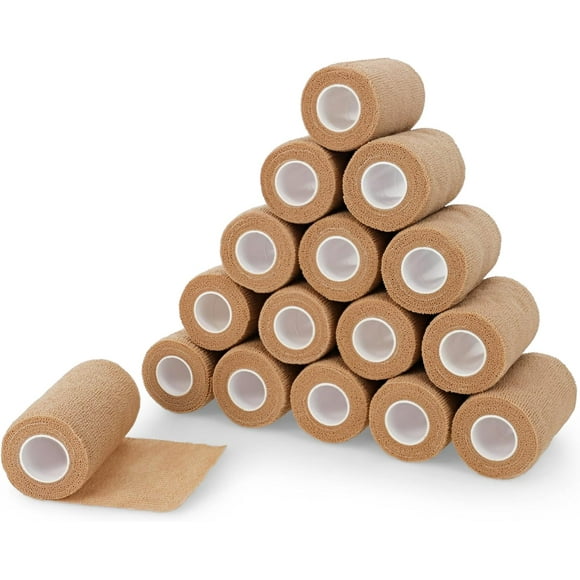 YQHWQ 4-inch First Aid Compression Bandage 4-inch First Aid Compression Bandage Low Pressure Crepe Bandage Self-Adhesive Elastic Bandage Sports and Role Play Bandage
