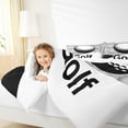 thumbnail image 4 of Feelyou Golf Print Child Full Size Comforter Sets, Modern Sports Lover Bedding Comforter Set, White Grey Cartoon Theme Reversible Bedding Sets, Microfiber Bedroom Decor, 3-Piece, 4 of 8