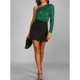 thumbnail image 4 of GXFC Women’s Sexy Bodysuit One Shoulder Sequin Playsuit for Women Prom Cocktail, 4 of 6