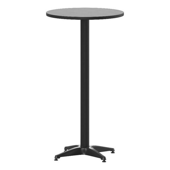 Afuera Living 23.25" Aluminum Bar Height Table with Flip-Up Table in Black