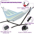 thumbnail image 4 of YRLLENSDAN Hammock with Stand for Outside, Portable Hammock Backyard Hammock Freestanding Hammock Outdoor Hammocks, Blue, 4 of 7