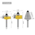 thumbnail image 2 of Amdohai 3Pcs 1/4 Inch Shank Rabbet Router Bit with 6 Interchangeable Bearings Set for Woodworking Milling Cutter Tool, 2 of 7