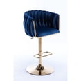 thumbnail image 6 of Chrome Footrest & Golden Legs / Navy Bar Stools for Game Room, 6 of 7