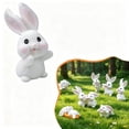 thumbnail image 2 of Cute Bunny Figurines Set, Mini Resin Rabbit Miniatures for DIY Terrarium, Fairy Garden, Dollhouse, Desk Decor, Plant Pot Decorations and Crafts, 2 of 4
