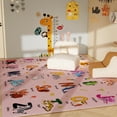 thumbnail image 2 of SARAG Pink ABC Animal Children's Rug - Nursery/Bedroom Educational Alphabet Play Mat, Soft Non-Slip Baby/Toddler Rug 5'x7', 2 of 8