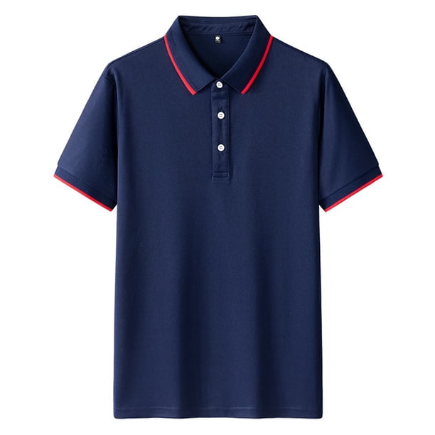 pstuiky camisetas para hombre, Camisa informal de manga corta con cuello vuelto, cómoda y lisa, para hombre ropa de hombre xxxxl
