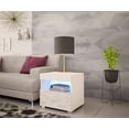 thumbnail image 4 of Viv Modern High Gloss Nightstand with LED Lights and Optional Wall Mount, 4 of 6