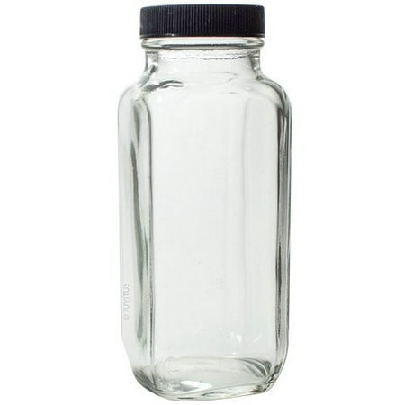 empty jar bottle glass square oz clear french travel lid plated thick perfect juicing kombucha walmart
