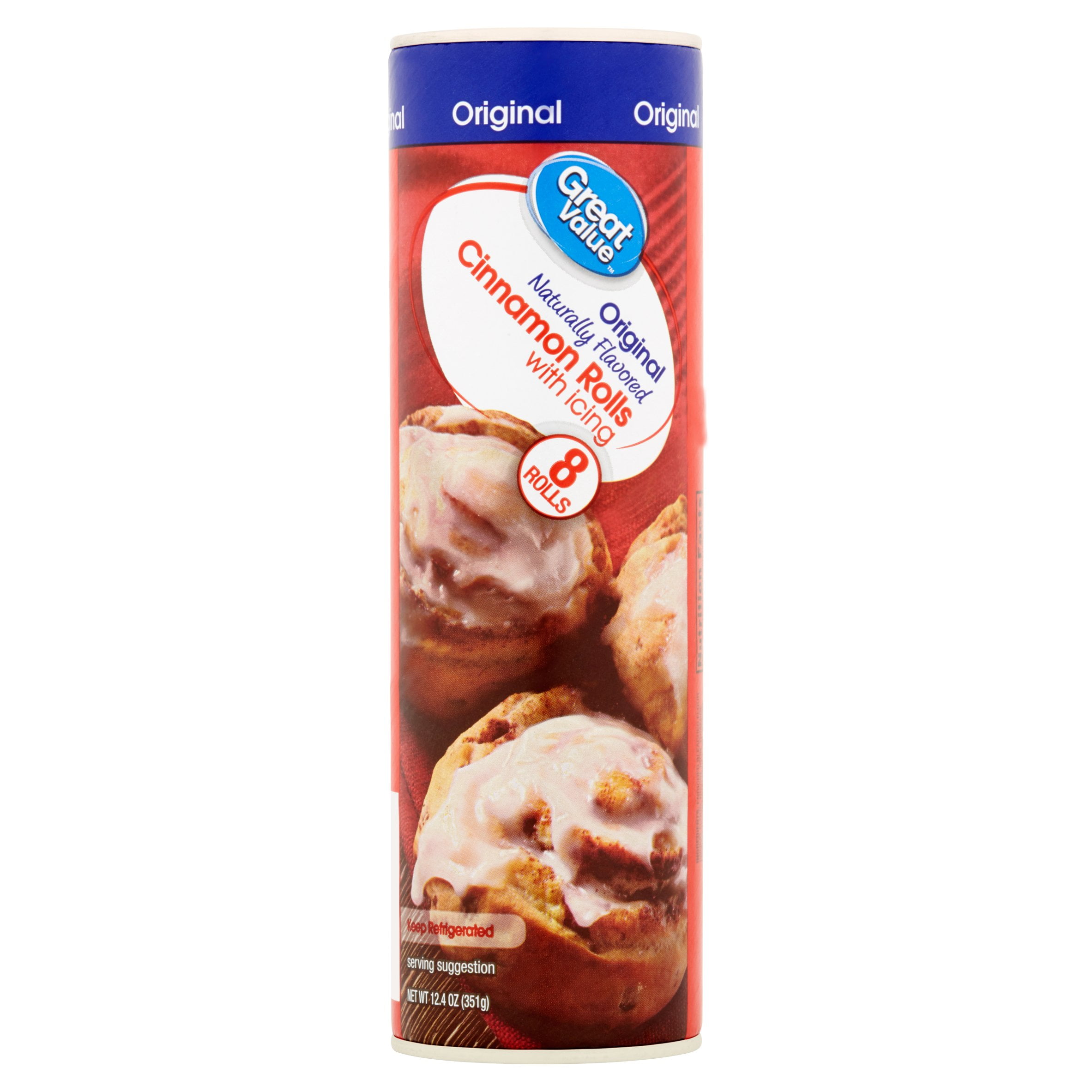 Great Value, Cinnamon w/Icing Rolls, 12.4 Oz., 8 Count
