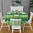 thumbnail image 2 of Green Argyle Pattern Round Tablecloth 60"x60",Wrinkle Wipeable Table Cloth for Kitchen Dining Room Picnic Patio Party, 2 of 6