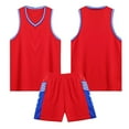 thumbnail image 4 of CYRBOKO Boys Athletic Outfit Sets, Elastic Waist Sleeveless V-neck Quick-dry Tank Top with Shorts Red Size 6-7 T, 4 of 9