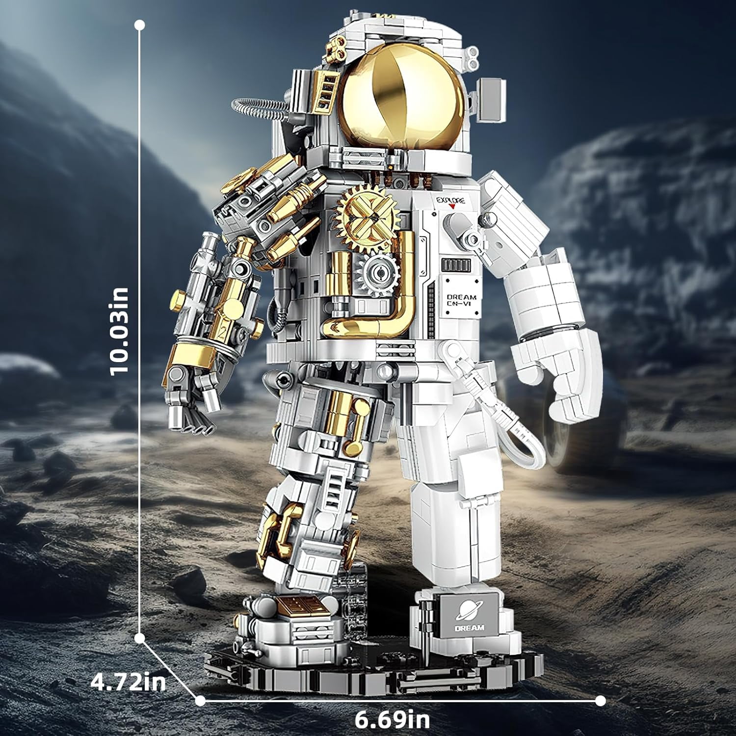 Space Astronaut Building Set fors Adults Gifts for Boys 8-14, Compatible with Lego Space Model Building Blocks, 1088 PCS Cool Collectible Gift Toys for Adults