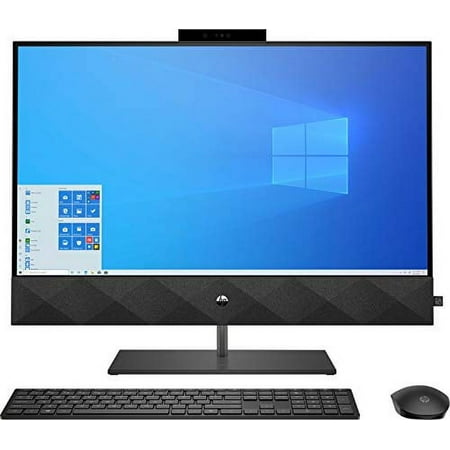 HP Pavilion 27 Touch Desktop 1TB SSD (Intel 10th gen Processor with Six cores and Turbo Boost to 4.30GHz, 16 GB RAM, 1 TB SSD, 27-inch FullHD Touch, Win 10) PC Computer All-in-One Black