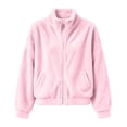 thumbnail image 4 of Girls Fleece Jacket with Pockets Full Zip Turtleneck Warm Casual Kids Winter Hoodless Jackets Pink 14, 4 of 8