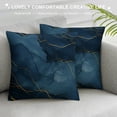 thumbnail image 3 of Acheng Short Plush Pillowcase 1 Piece Gold and Blue Abstract Art White, 3 of 5
