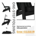 thumbnail image 4 of WINSOON All Weather HIPS Outdoor Folding Adirondack Chair Outdoor Garden Patio Chair-Black, 4 of 5