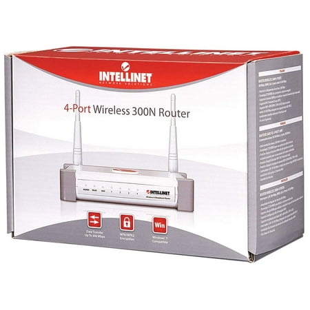 intellinet 300n 4-port wireless router with 2dbi fixed-dipole antenna