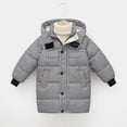 thumbnail image 4 of IROINNID Toddler Boys Girls Winter Warm Zipper Long Sleeve Puffer Long Hooded Jackets Outerwears Children Coat, 4 of 8