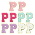 thumbnail image 1 of Parche de letras de chenilla autoadhesivas, pegatinas de alfabeto para reparación de ropa (multicolor, paquete de 10), 1 of 6