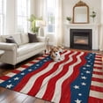 thumbnail image 3 of Independence Day Washable Area Rug 5 x 8 ft Retro America Flag Wood Grain, Soft Non Slip Rugs Stain Repellent Indoor Felt Carpet for Living Dining Room Bedroom Home Office, 3 of 9