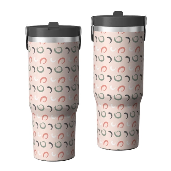 Modern 30oz Handheld Travel Tumbler with Handle – Double Wall Stainless Steel Insulated Cup, Flip Straw Lid, Leak-Proof & BPA-Free for Hot and Cold Drinks – Durable Coffee & Juice Mug White