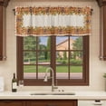 thumbnail image 6 of Thanksgiving Pumpkins Curtain Valances for Windows, Kitchen Valance Window Treatments Panel 2 Pack, Sunflowers Chalet Beige Retro Country Rod Pocket Short Curtains for Bathroom Bedroom 60 x 18 Inch, 6 of 8
