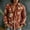 A01 Orange Hawaiian Shirt for Men, variant on Floral Shirts for Men Hawaiian Button Down Long Sleeve Boho V Neck Relaxed Fit Tops Lightweight Linen Feel Summer Vacation Beachwear Fashion T Shirts